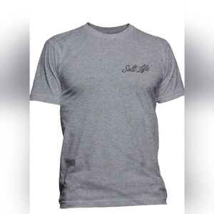 Salt Life Gone Fishin Graphic T-Shirt Men’s Large Gray Short Sleeve Crew Neck